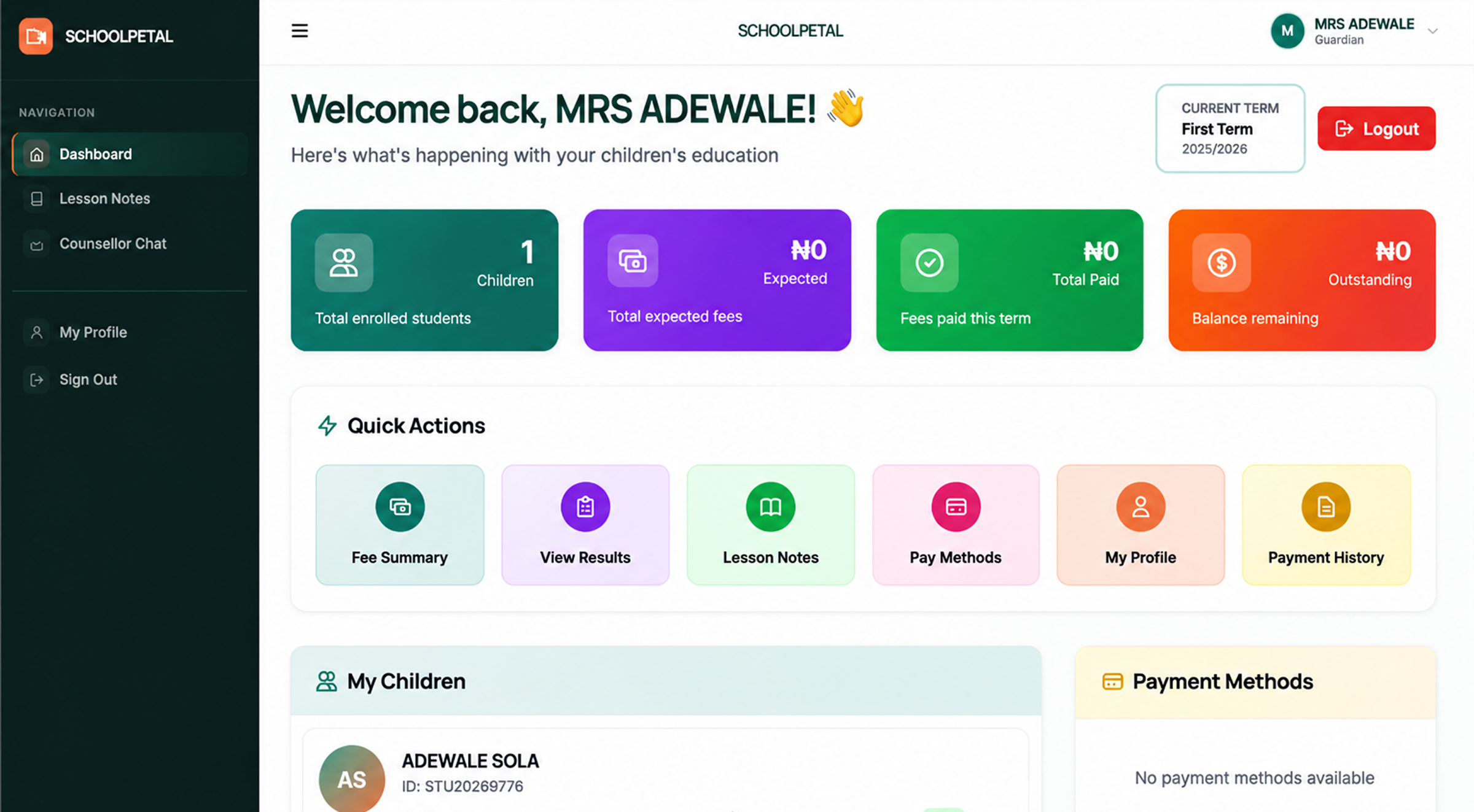 Parent Dashboard